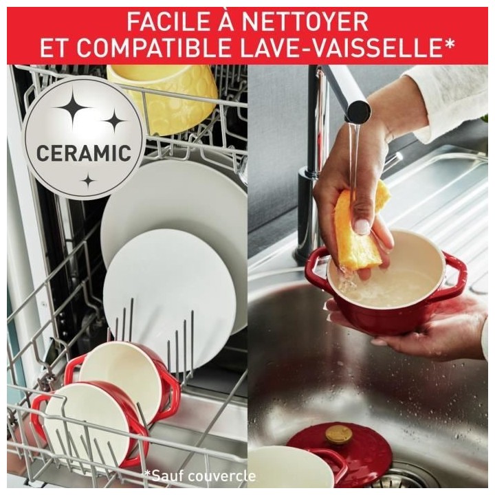 TEFAL Lot de 2 mini cocottes en fonte d'aluminium 11 cm, Induction + f