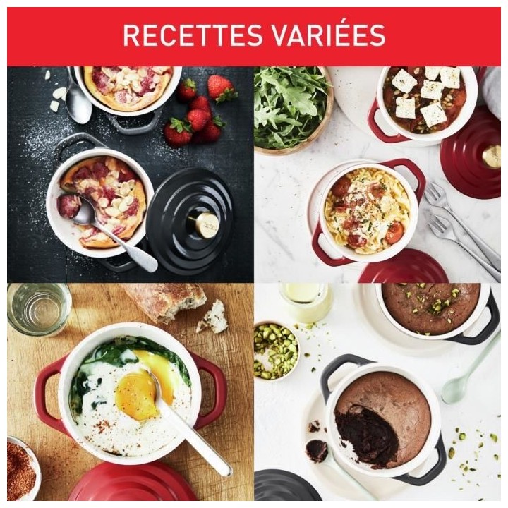 TEFAL Lot de 2 mini cocottes en fonte d'aluminium 11 cm, Induction + f