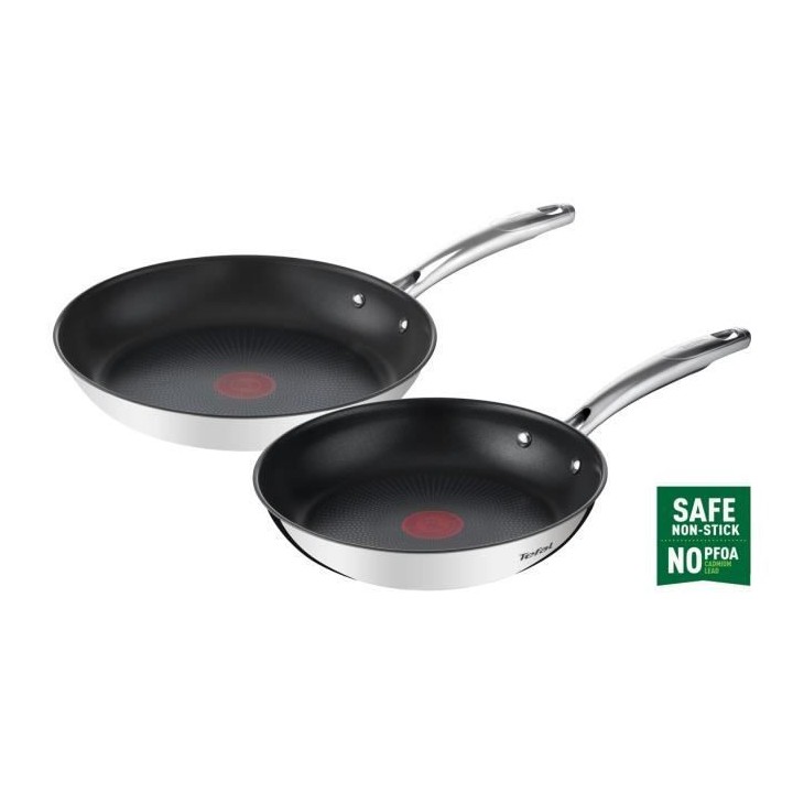 TEFAL G732S255 Lot de 2 poeles 24/28 cm, Induction, Revetement extéri