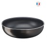 TEFAL L1507702 Ingenio Easy Plus Wok 26 cm, poignée non incluse, antiadhésif, fabriqué en France, tous feux sauf induction