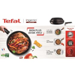 TEFAL L1507702 Ingenio Easy Plus Wok 26 cm, poignée non incluse, antiadhésif, fabriqué en France, tous feux sauf induction