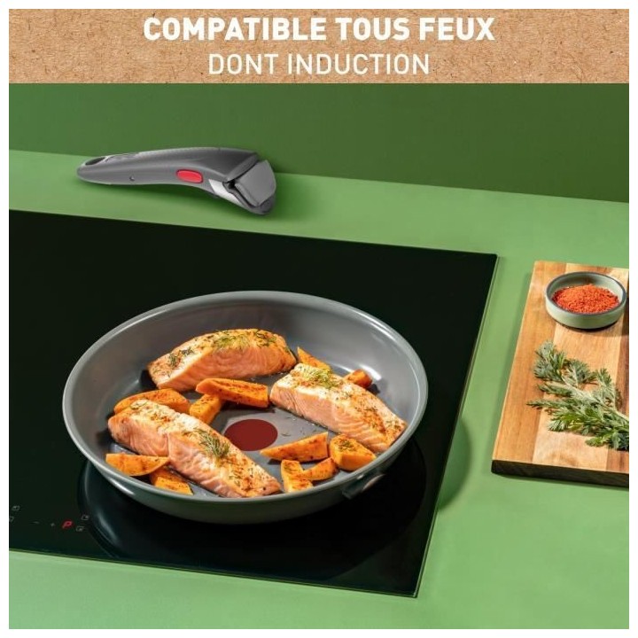 TEFAL INGENIO Poele 24 cm, Induction, Revetement céramique antiadhés
