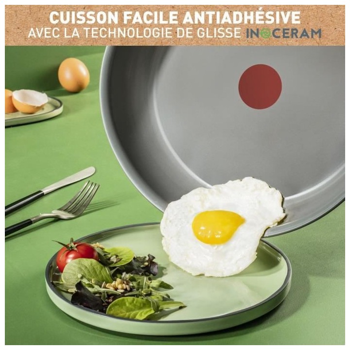 TEFAL INGENIO Poele 24 cm, Induction, Revetement céramique antiadhés
