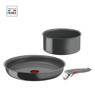 TEFAL INGENIO Lot de 3 pieces, Poele 28 cm, Casserole 18 cm, Poignée,