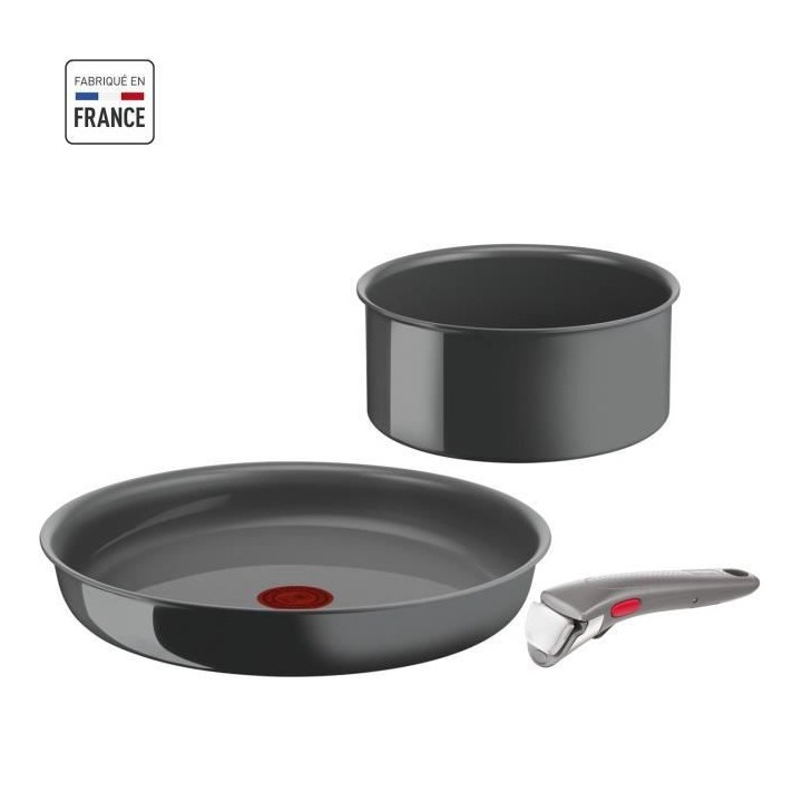 TEFAL INGENIO Lot de 3 pieces, Poele 28 cm, Casserole 18 cm, Poignée,