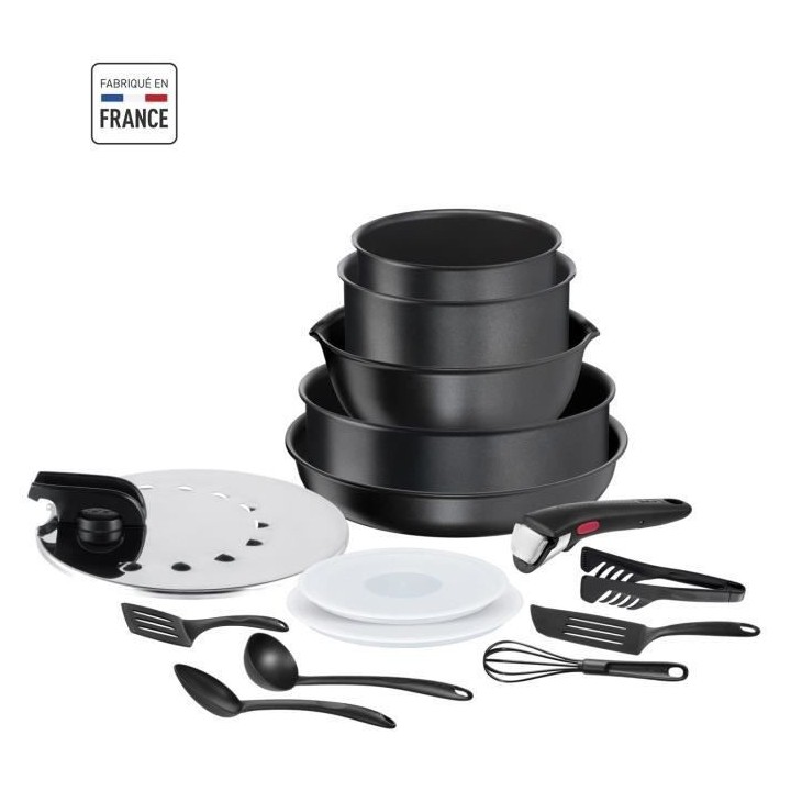 TEFAL INGENIO Batterie de cuisine 15 pcs, Induction, Revetement antiad