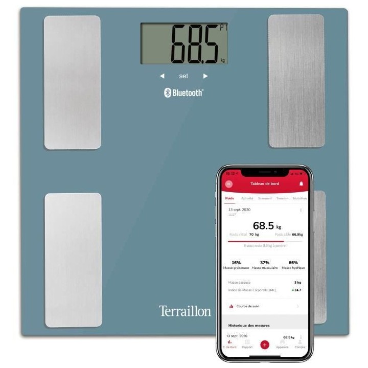 Pese personne connecté - TERRAILLON - SMART CONNECT - Bleu