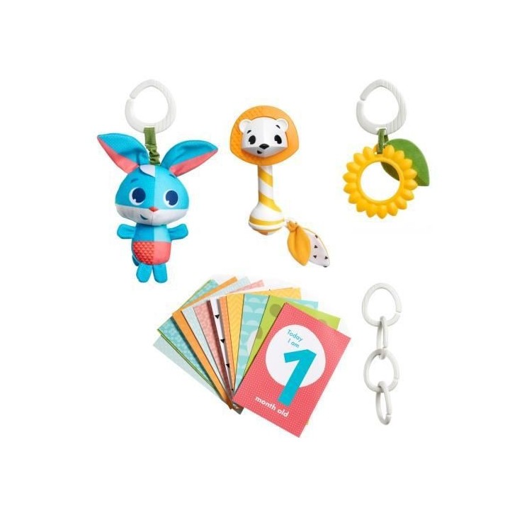 Set cadeau TINY LOVE: un jouet, 12 cartes étapes, hochet, Tournesol t