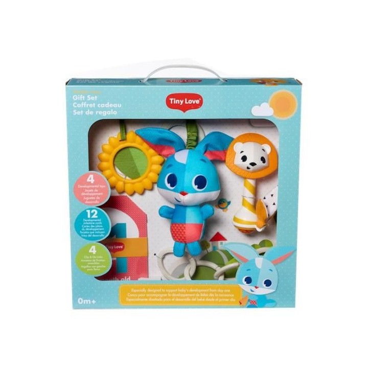 Set cadeau TINY LOVE: un jouet, 12 cartes étapes, hochet, Tournesol t