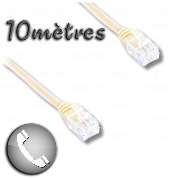 Cordon ADSL RJ11 mâle / RJ11 mâle 10m