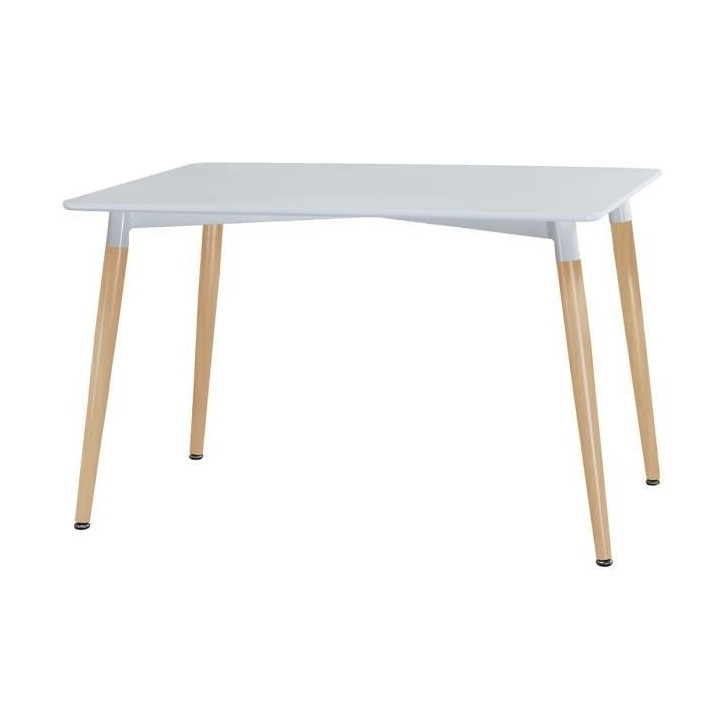 Ensemble Table a manger 120x80 cm+ 4 chaises - Laqué Blanc - OTTO