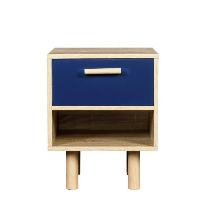 Table de chevets avec poignées - Pieds bois de pin bleu - LILA