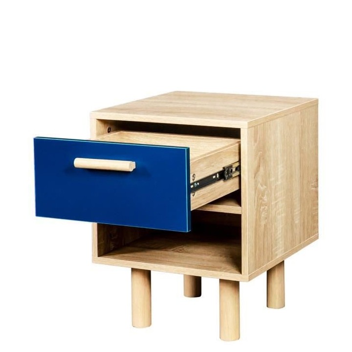 Table de chevets avec poignées - Pieds bois de pin bleu - LILA