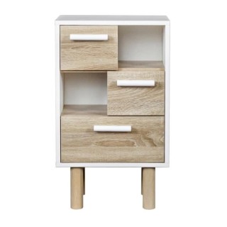 Rangement avec 2 portes - Pieds bois de pin blanc - LILA
