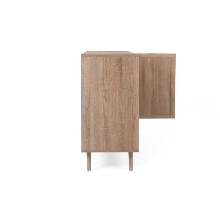 Meuble de rangement 2 portes 1 niche - trompe l'oeil cannage - Décor