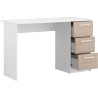 Bureau ESSENTIEL PARISOT 3 tiroirs - Décor chene et blanc - L 121,2 x P 55 x H 74,5 cm - Fabriqué en France