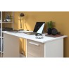 Bureau ESSENTIEL PARISOT 3 tiroirs - Décor chene et blanc - L 121,2 x P 55 x H 74,5 cm - Fabriqué en France