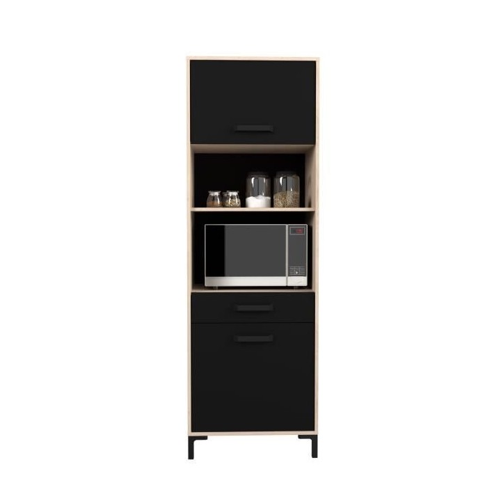FACTORY Buffet de cuisine 60 cm - 2 portes - L 60 x P 43 x H 185 cm -