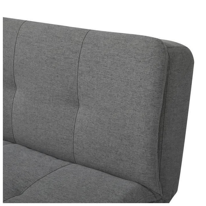 Clic clac 3 places - Tissu Gris - Pieds bois naturel - L 179 x P 85 x