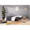 Banquette convertible Clic-clac 3 places - Simili Noir - Pieds bois naturel - L 178 x P 89 x H 78 cm - JENNY