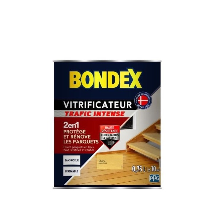BONDEX Vitrificateur Satin pour Proteger et Rénover les Parquets et E