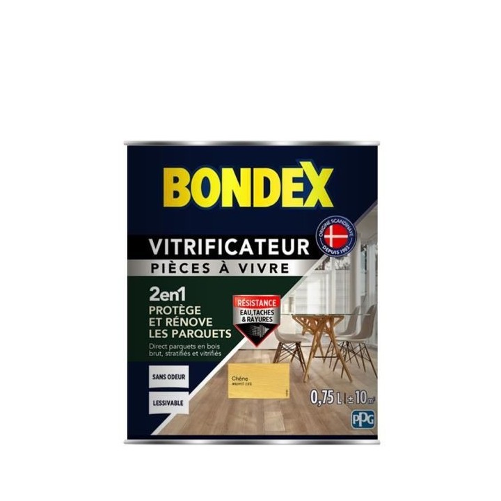 BONDEX Vitrificateur Satin pour Proteger et Rénover les Parquets et E