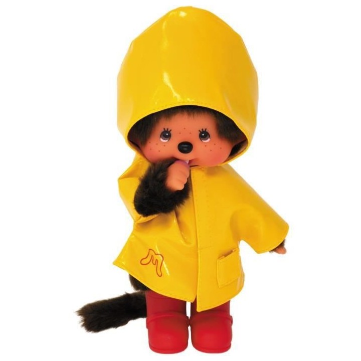 BANDAI Monchhichi - Ciré Iconique 20 cm - Jaune
