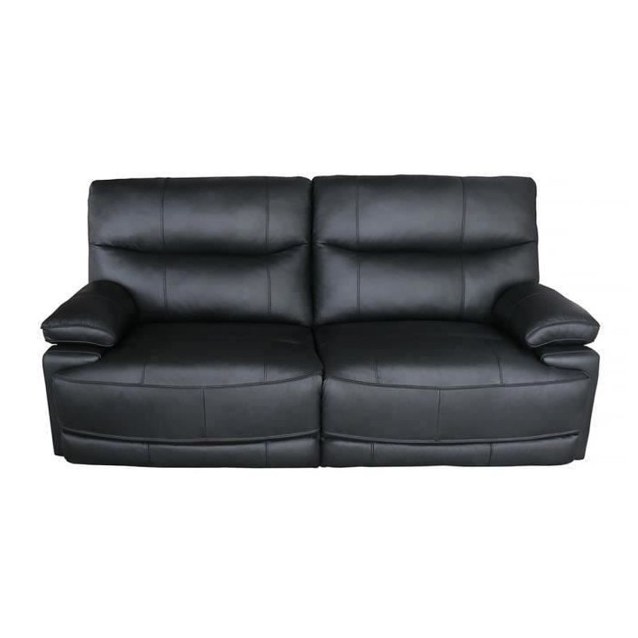 Canapé relax électrique 3 places - BALLINA - Cuir de buffle - Noir -