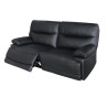 Canapé relax électrique 3 places - BALLINA - Cuir de buffle - Noir - L 208 x P 98 x H 103 cm