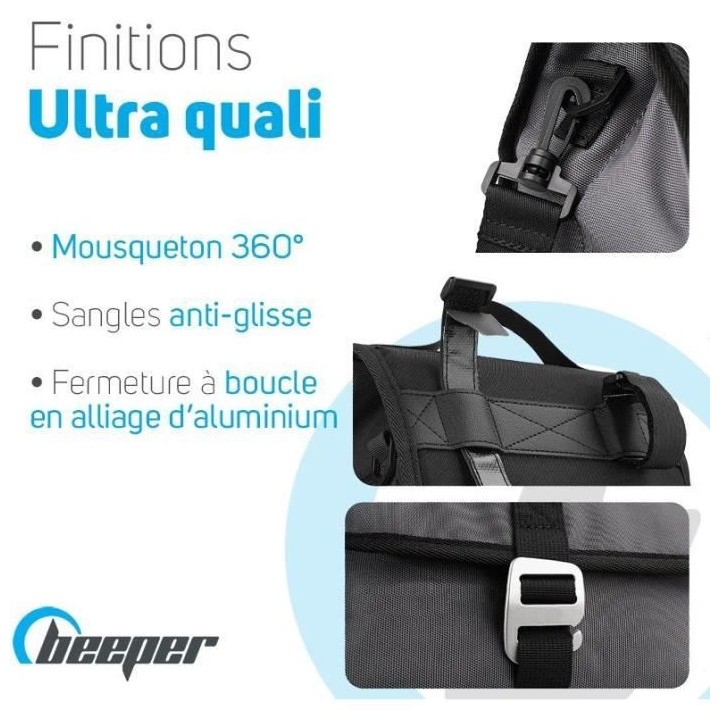 Sacoche trottinette et vélo isotherme - BEEPER - Vert olive