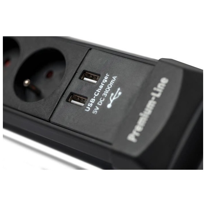 Multiprise PREMIUM LINE BRENNENSTUHL 3m - 8 prises + 1 Port USB - Fabr
