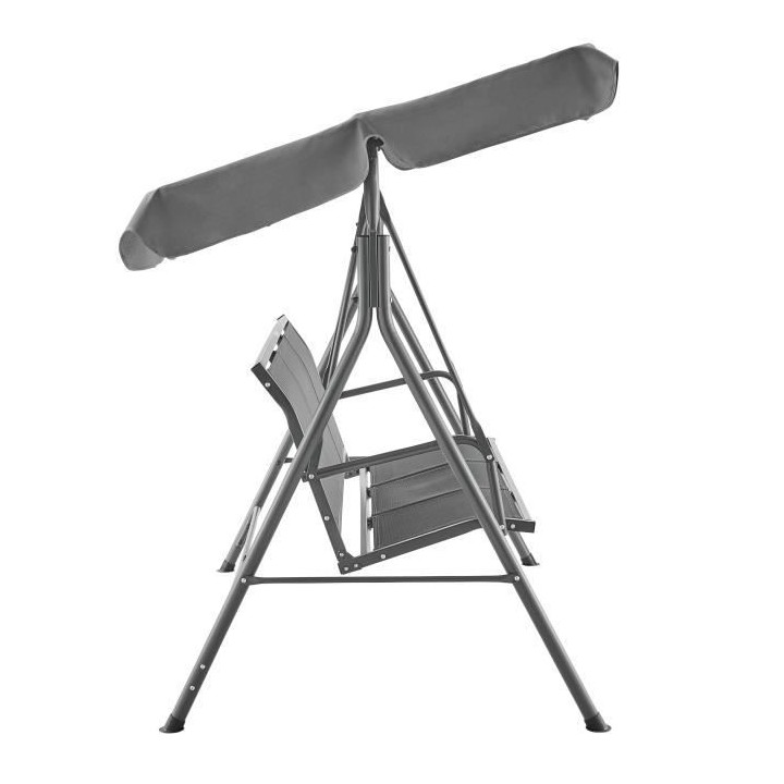 Balancelle avec structure en acier - 3 places - Victoria - Gris Anthra