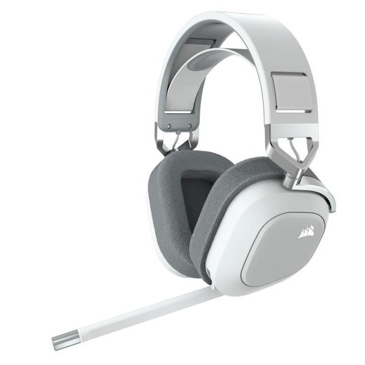 Casque gaming - CORSAIR HS80 Wireless - Blanc - Microphone omnidirecti