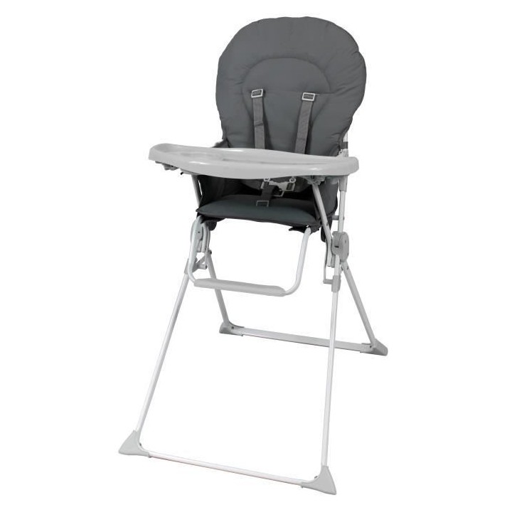 BAMBISOL Chaise haute fixe avec tablette réglable en profondeu grise