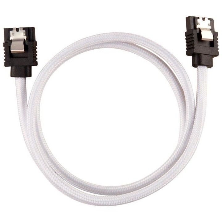 CORSAIR Câble gainé Premium SATA 6Gbps Blanc 60cm Droit - (CC-890025
