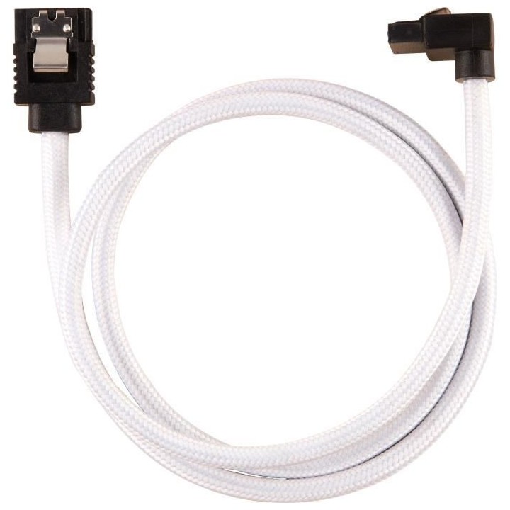 CORSAIR Câble gainé Premium SATA 6Gbps Blanc 60cm 90° - (CC-8900283