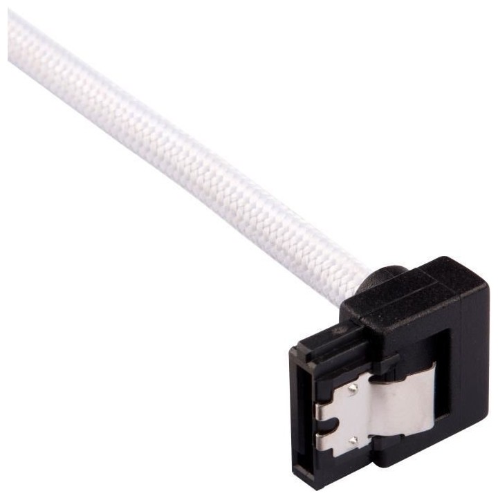 CORSAIR Câble gainé Premium SATA 6Gbps Blanc 60cm 90° - (CC-8900283