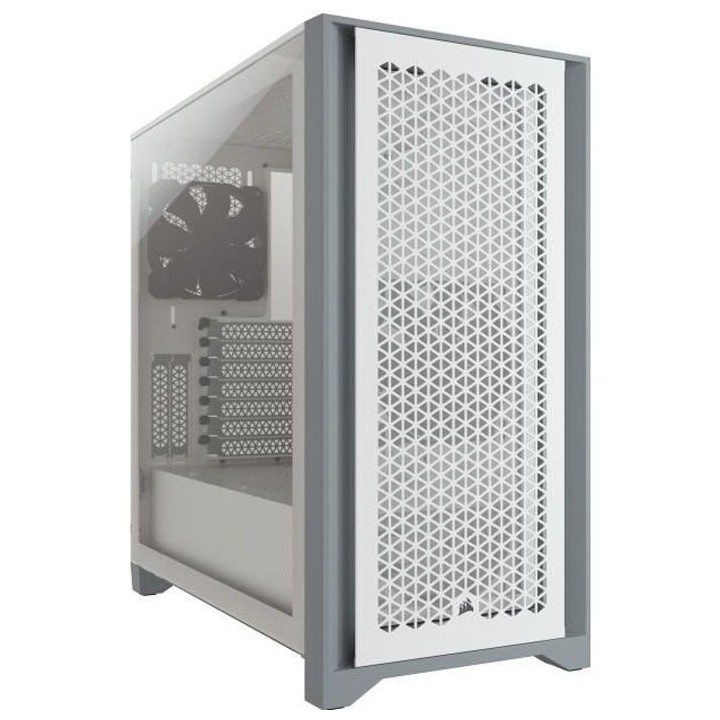 CORSAIR Boîtier PC 4000D Airflow - Moyen Tour - Verre trempé - Blanc