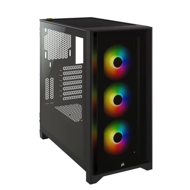 CORSAIR Boîtier PC iCUE 4000X RGB - Moyen Tour - Verre trempé - Noir