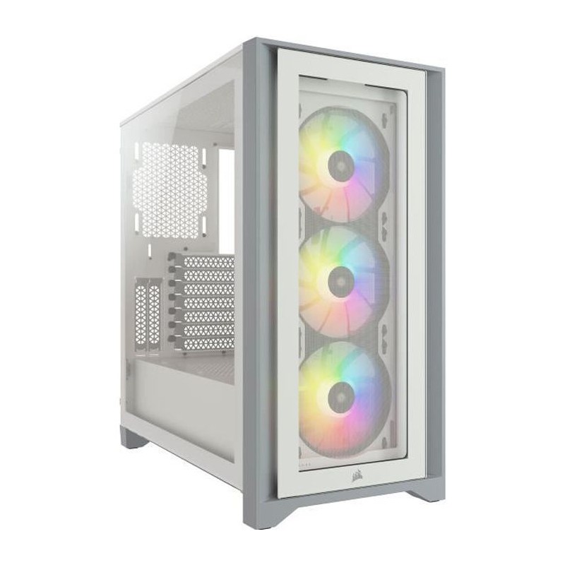 CORSAIR Boîtier PC iCUE 4000X RGB - Moyen Tour - Verre trempé - Blanc (CC9011205WW)