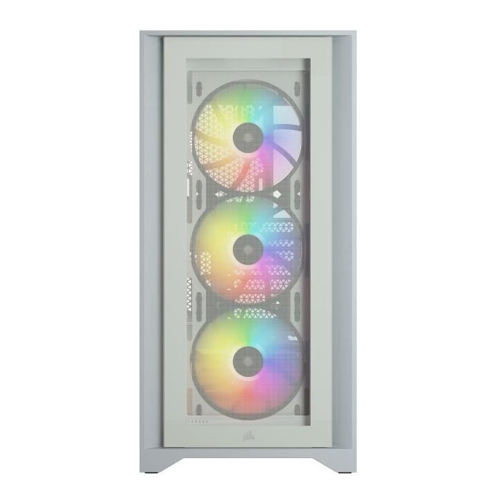 CORSAIR Boîtier PC iCUE 4000X RGB - Moyen Tour - Verre trempé - Blan