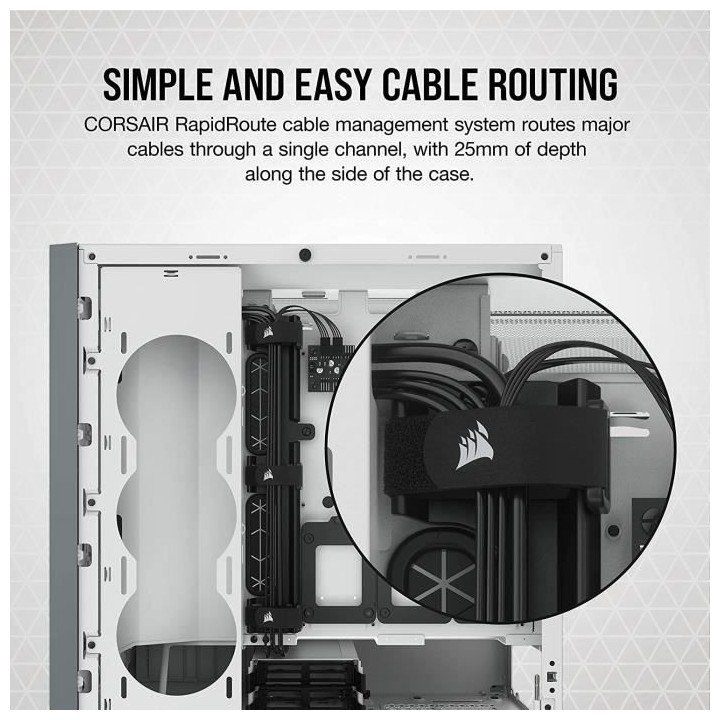 CORSAIR Boîtier PC 5000D - Verre Trempé Moyen-Tour ATX - Blanc (CC-9