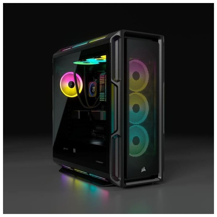 CORSAIR Boîtier PC iCUE 5000T RGB ATX moyen-tour - Noir (CC-9011230-W