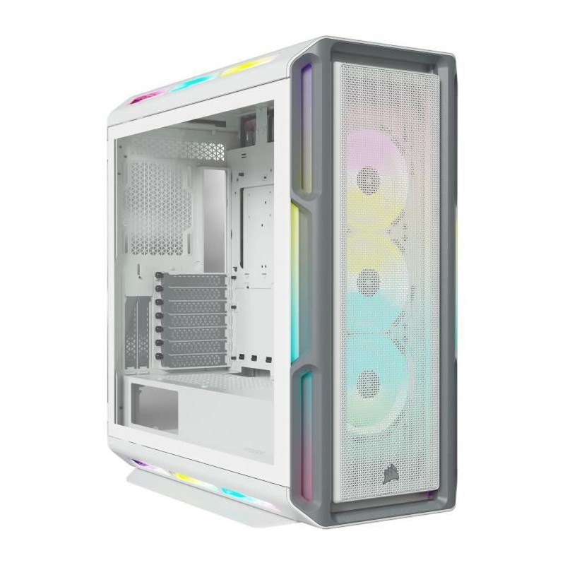 CORSAIR Boîtier PC iCUE 5000T RGB ATX moyen-tour - Blanc (CC-9011231-WW)