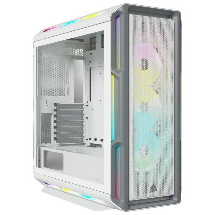 CORSAIR Boîtier PC iCUE 5000T RGB ATX moyen-tour - Blanc (CC-9011231-