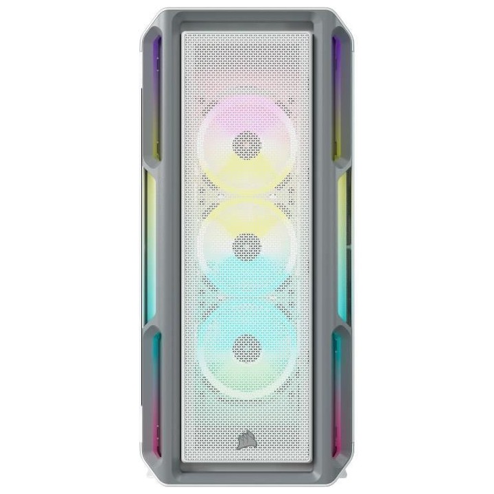 CORSAIR Boîtier PC iCUE 5000T RGB ATX moyen-tour - Blanc (CC-9011231-