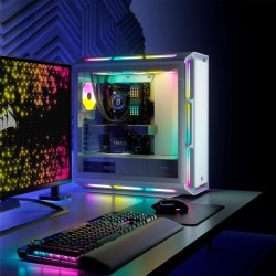 CORSAIR Boîtier PC iCUE 5000T RGB ATX moyen-tour - Blanc (CC-9011231-WW)