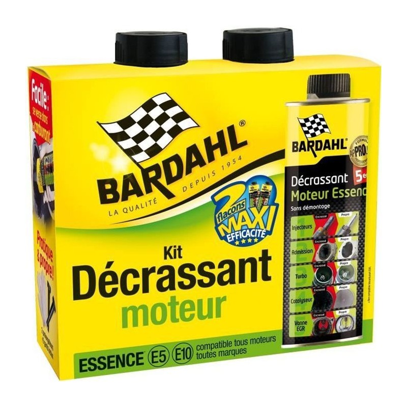 BARDAHL Pack Décrassant moteur Essence 5 en 1 le turbo, la vanne EGR, le filtre a particules, les soupapes