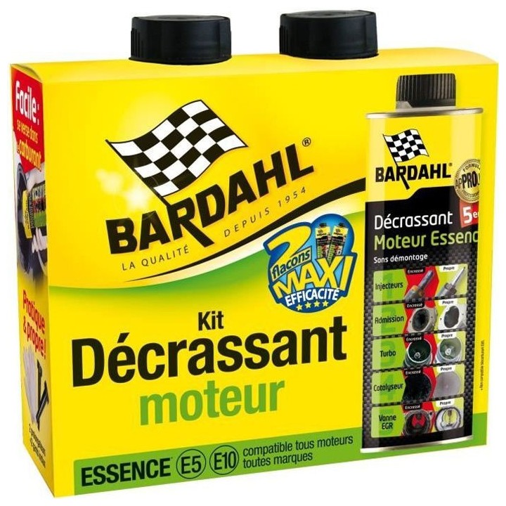 BARDAHL Pack Décrassant moteur Essence 5 en 1 le turbo, la vanne EGR,