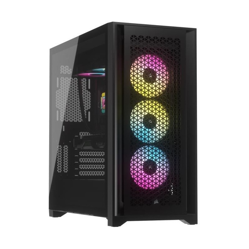 Boitier PC - CORSAIR - iCUE 5000D RGB Airflow - Moyen-tour - 3 ventilateurs AF120 RGB ELITE - Noir